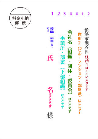 「会社名」「事業所・部署」はこう表示されます